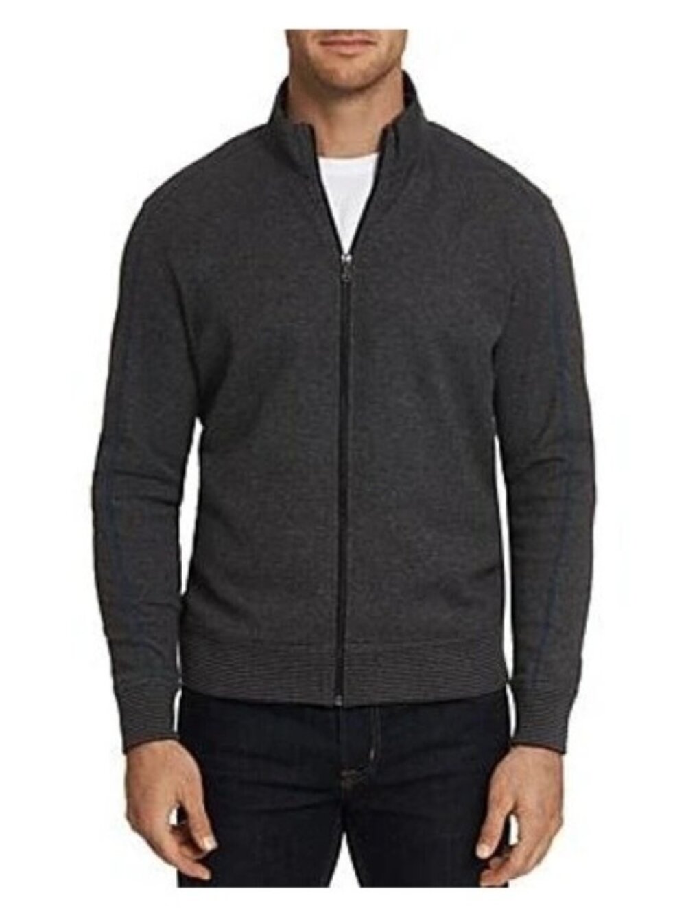 Robert Graham Osborne Classic Fit Zip Cardigan Heathered Charcoal XL NWT